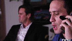 curvy henessy takes rough double penetration by pool table