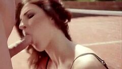 Tasting the cumshot from a redhead milf in this amateur scene