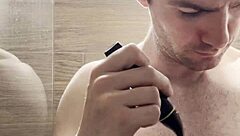 Gym rat's pre-photoshoot routine: hair removal and posing