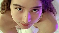 Small 19yo asian teen with tiny tits and waist plays with her pussy in a hotel room