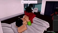 Straight friend’s girlfriend watches as he gets fucked by a monster in Roblox