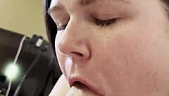 sexy bbw poppy cohen sucks monster cock in pov