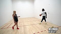 American beauty gets big cock in her mouth and vagina