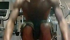Pretty athletic wife gets blacked in the gym