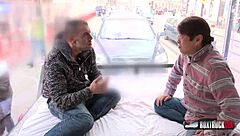 Sarah smith tastes big cock outdoors