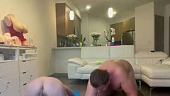 After a sweaty naked workout, I suck his thick cock in the shower till I cry!