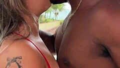 My wife enjoys a muscular stud while I watch