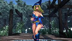 Dark magician girl from Yu-Gi-Oh in hentai action with big tits!