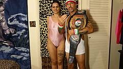 Can the pornstar champion win this wrestling challenge?