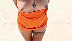 Mexican Woman Exhibits Tits And Ass On Public Beach