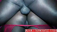 Big black cock fucking big ass in doggy style