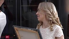 Lisa's Painting Installation Turns Into Hardcore Sex With Deepthroat And Cunilingus