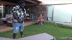 milf kacy sucks black poolboy's huge cock on holiday
