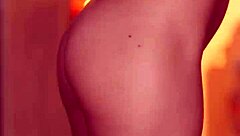 Petite brunette MILF shows off her natural tits outdoors