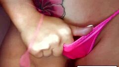 Hey, check out Lola Foxx groping her small tits in this solo compilation!