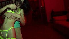 Young people having sex party with rough sex and cum on face