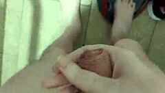 getting undressed and relaxing in public restroom