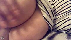 Big breast massage with oil