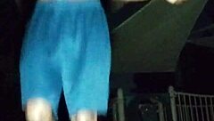 park workout with mature athletic beauty solo fitness session