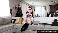 Grandpa Dressed As Santa Delivers Hardcore Fucking To Young Girl