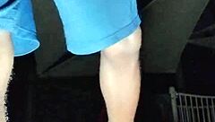 park workout with mature athletic beauty solo fitness session