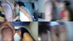 Blowjob session ending with cum on ass