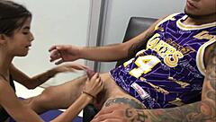 I found my stepsister exercising and couldn't resist caressing her beautiful ass, he confesses