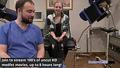 Ava siren spreads in latex gloves for behind the scenes hospital check