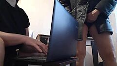 I riskily masturbate near my colleague in the office