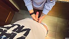 Stranger Cum In My Pantyhose In Restaurant Toilet