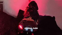 Intriguing black leather with tattoo details