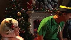 Steamy Christmas porn with rough sex and dripping pussies