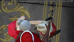 sabrina carpenter, dressed as bunny, gets bent over for christmas group doggystyle with monster cocks