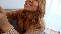Skinny Japanese teen seduces virgin boy next door
