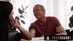 sheltered stepdaughter aria valencia rides her stepdad in kinky marriage roleplay on the bed