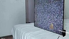 Samara takes two black cocks on Halloween.