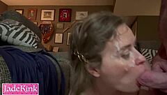 my real wife gives a rim job on the couch and gets her ass fucked hard