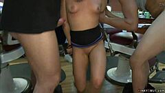 Blonde Anal Fucked At A Barbershop