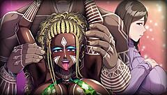 Interracial couple’s naughty transmission with English subtitles