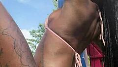 in jamaica, i witnessed public flashing by petite black amateurs outdoors