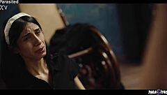 slutty maid gets fucked hard by lesbian master