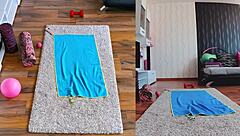 Wet Naked Yoga Workout With Curvy Milf