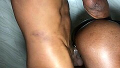 amateur pussy squirts while riding big black cock in kitchen