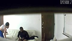 ebony hidden cam handjob and blowjob leading to cum in mouth