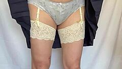 disguise sailor uniform with sexy lingerie and shiny anal plug