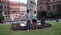 Can You Believe This Cute Teen Girl Fucked by Two Guys in Public?