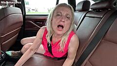 Pretty and curvaceous amateur suffers from prolapse during a car trip