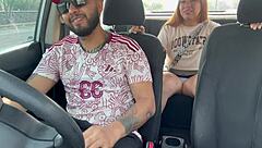 Giving a street performance to a taxi driver on the streets of Mexico