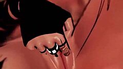 Trans girl rides dildo in VR and cums intensely