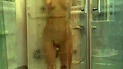 spy on young european girl showering with neighbor's big cock fucking her hard